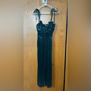 Speechless Green Velvet Jumpsuit with Spaghetti Straps NWT